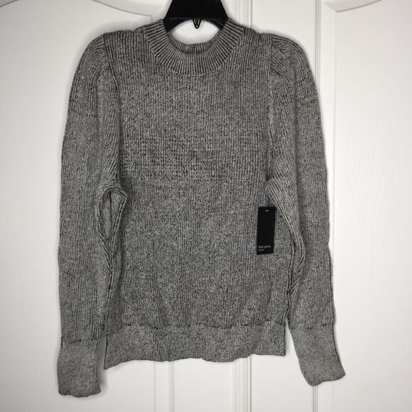 Free Press Pullover Sweater Plaited Long Sleeve Sweater Mock Neck Black Size XL - Picture 3 of 8